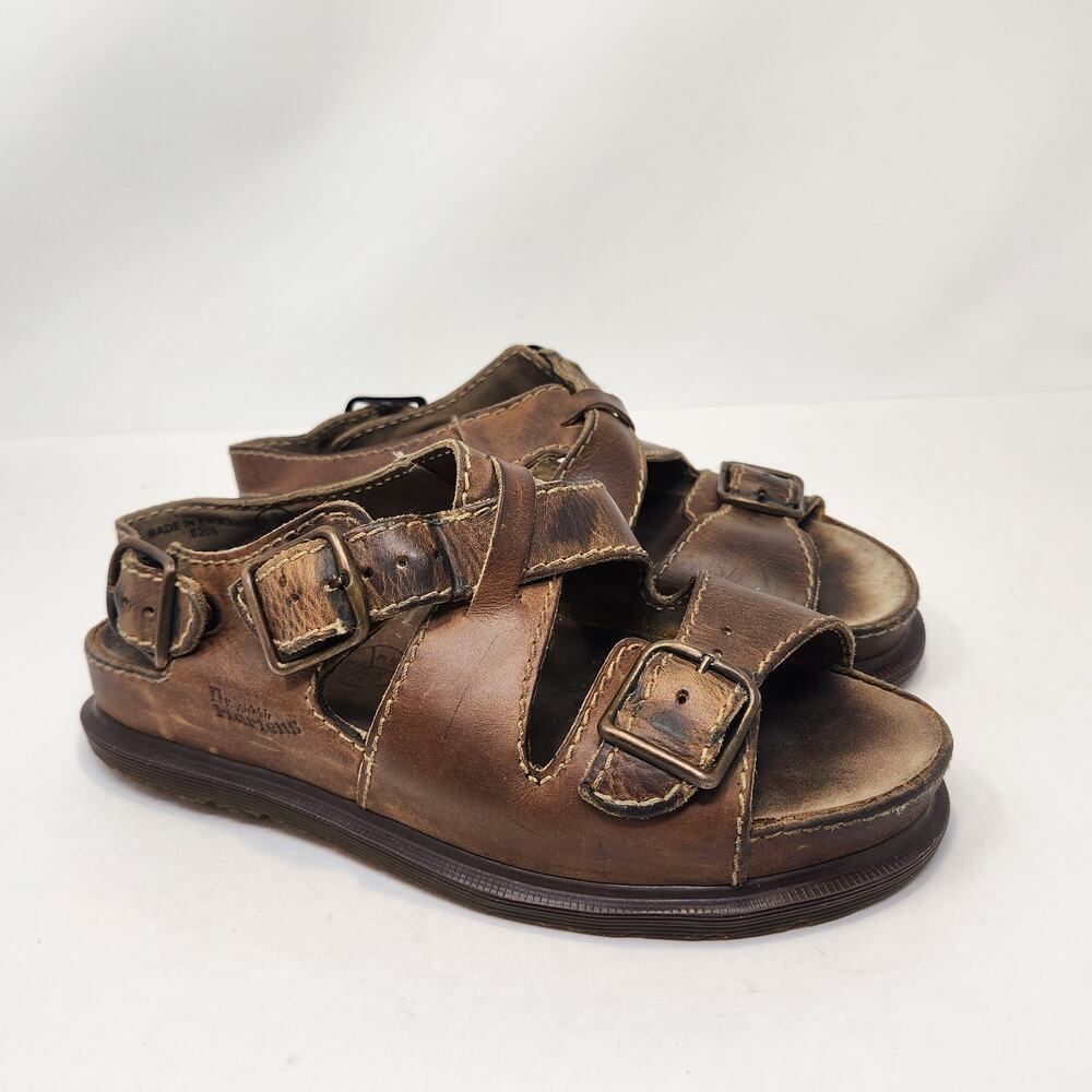 Dr Martens 8209 Brown Leather Fisherman Sandals Women Size 9 England Vintage
